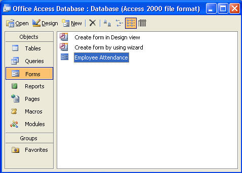 database window