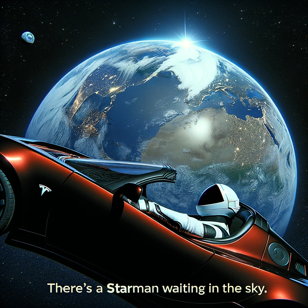 DALL·E 2023-11-12 21.51.15 - The scene shows Starman, a man in a space suit, sitting in an ope...png
