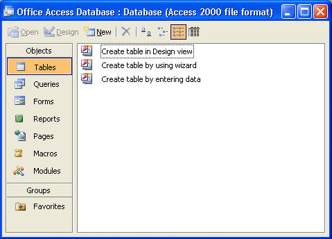 database window